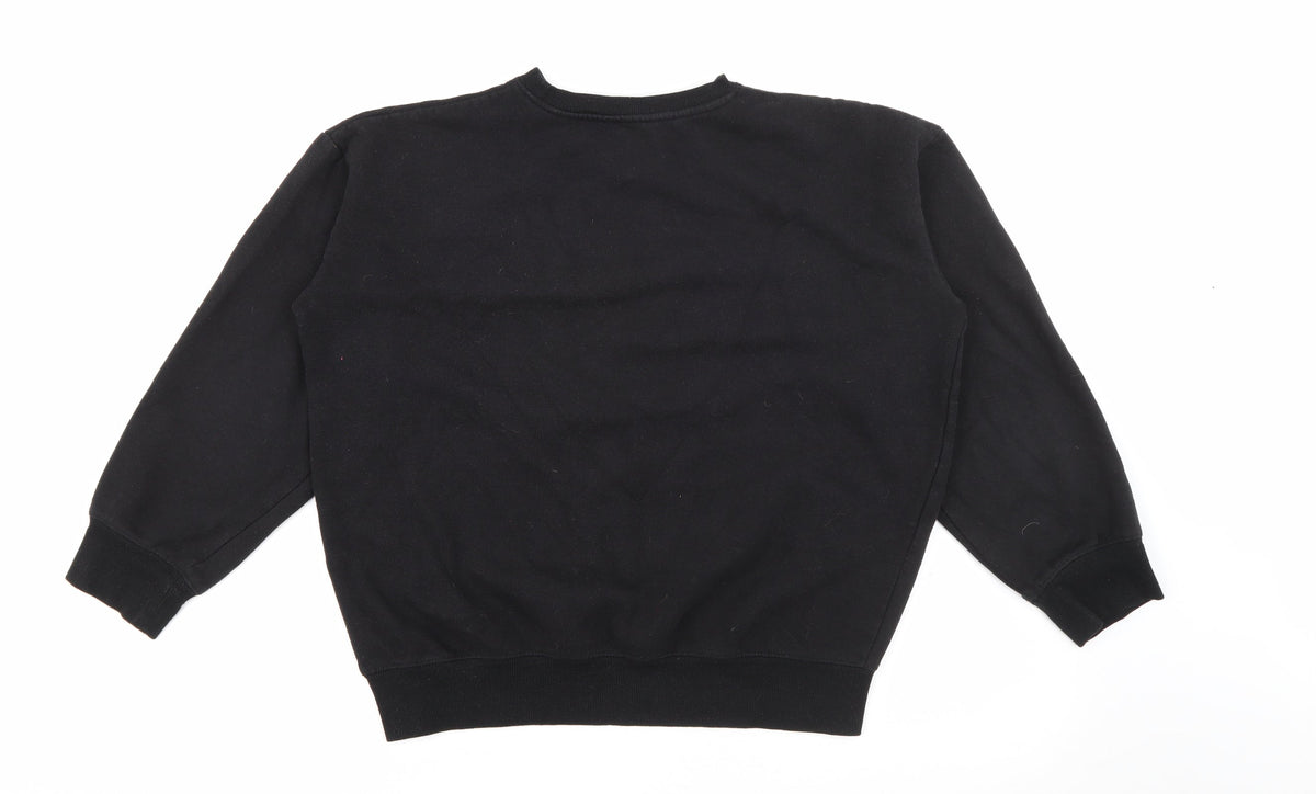 Back view of New Look women’s black cotton pullover sweatshirt, size S