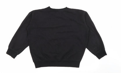 Back view of New Look women’s black cotton pullover sweatshirt, size S