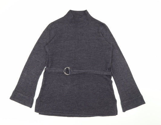 George Womens Purple High Neck  Acrylic Pullover Jumper Size 12