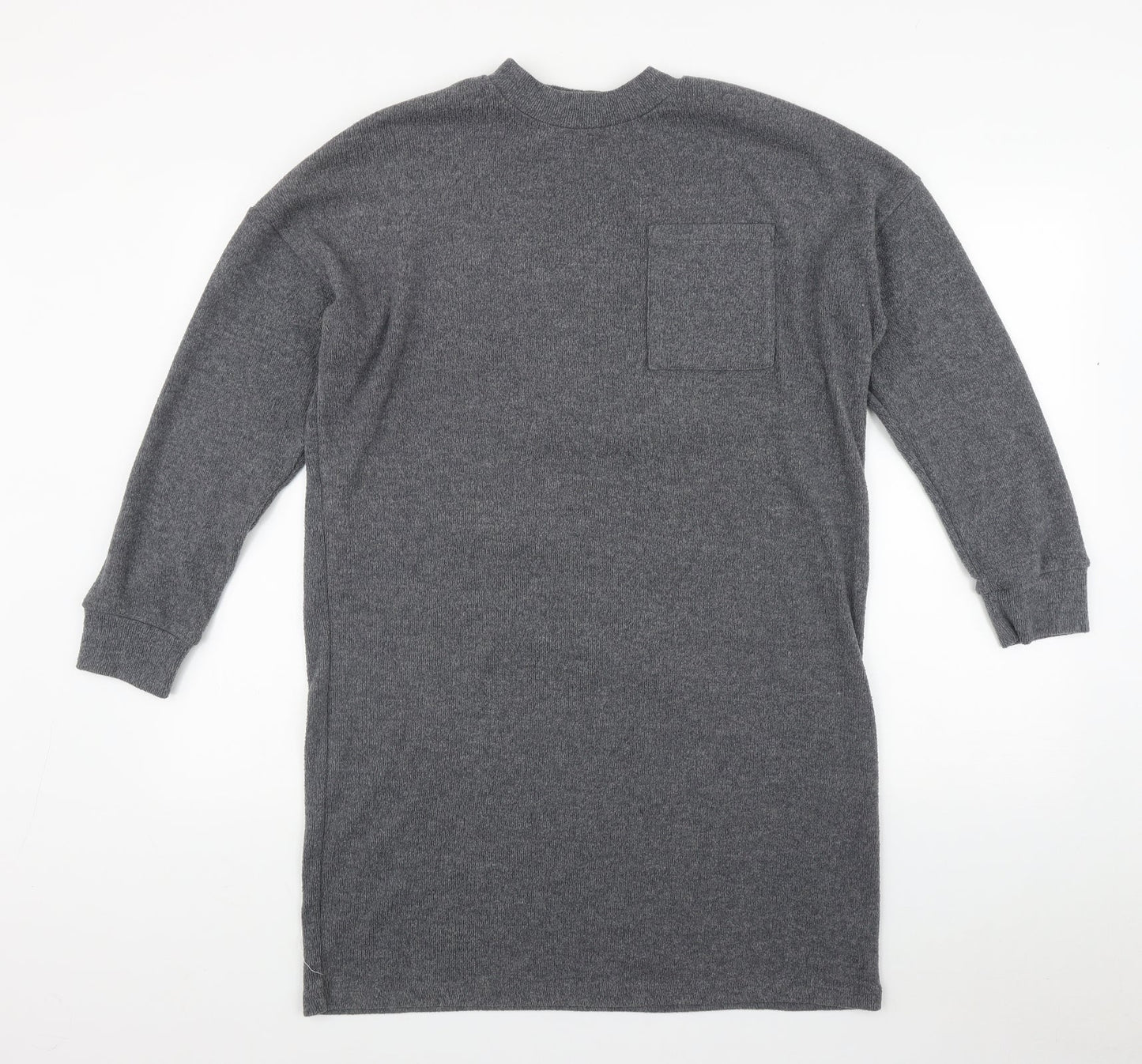 TU Womens Grey Round Neck  Polyester Pullover Jumper Size 12