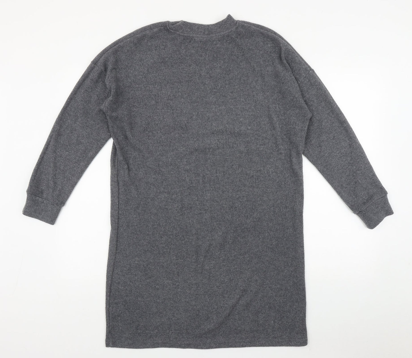 TU Womens Grey Round Neck  Polyester Pullover Jumper Size 12