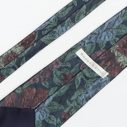 Woods & Gray Mens Multicoloured Floral Polyester Pointed Tie One Size