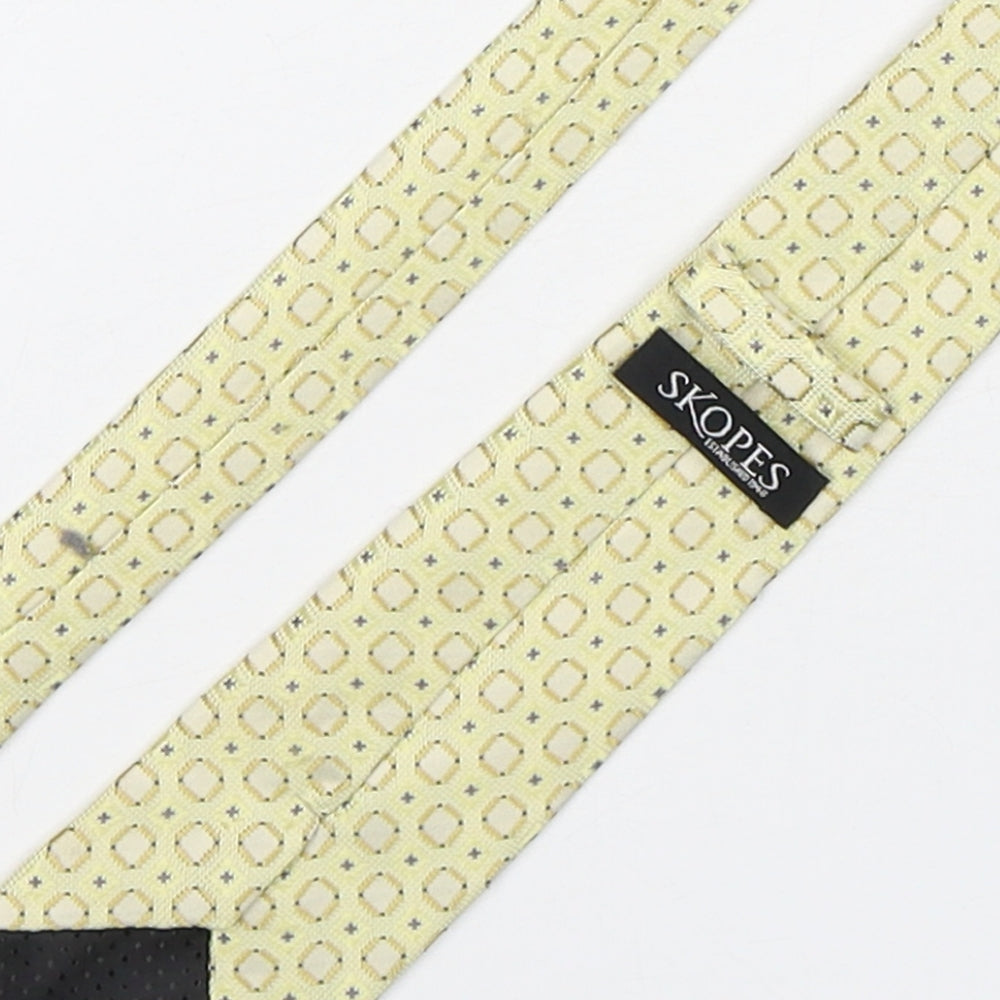 Skopes  Mens Multicoloured Geometric Polyester Pointed Tie One Size