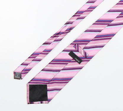 NEXT Mens Multicoloured Striped Silk Pointed Tie One Size