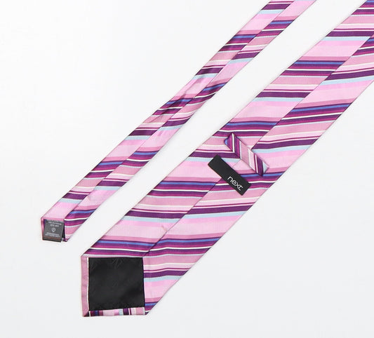 NEXT Mens Multicoloured Striped Silk Pointed Tie One Size