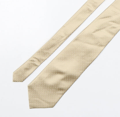Milan  Mens Gold Polka Dot Silk Pointed Tie One Size