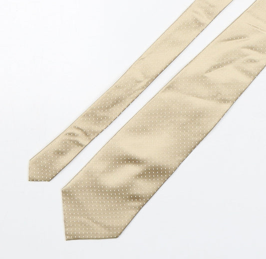 Milan  Mens Gold Polka Dot Silk Pointed Tie One Size