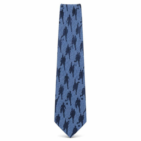 Front view of Marks & Spencer men’s blue geometric polyester pointed tie one size - football