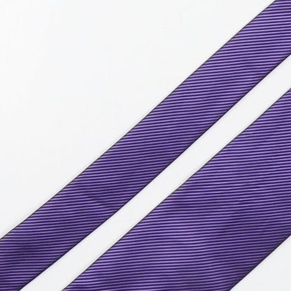 Mens Burton Purple Striped  Pointed Tie
