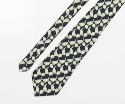 Sette & Bello  Mens Multicoloured Geometric Silk Pointed Tie One Size - Golf