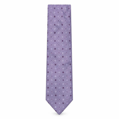 Front view of Marks & Spencer men’s purple floral silk pointed tie one size