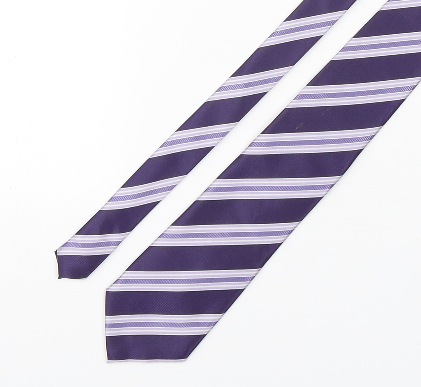 Mens Cedar Wood State Purple Striped  Pointed Tie
