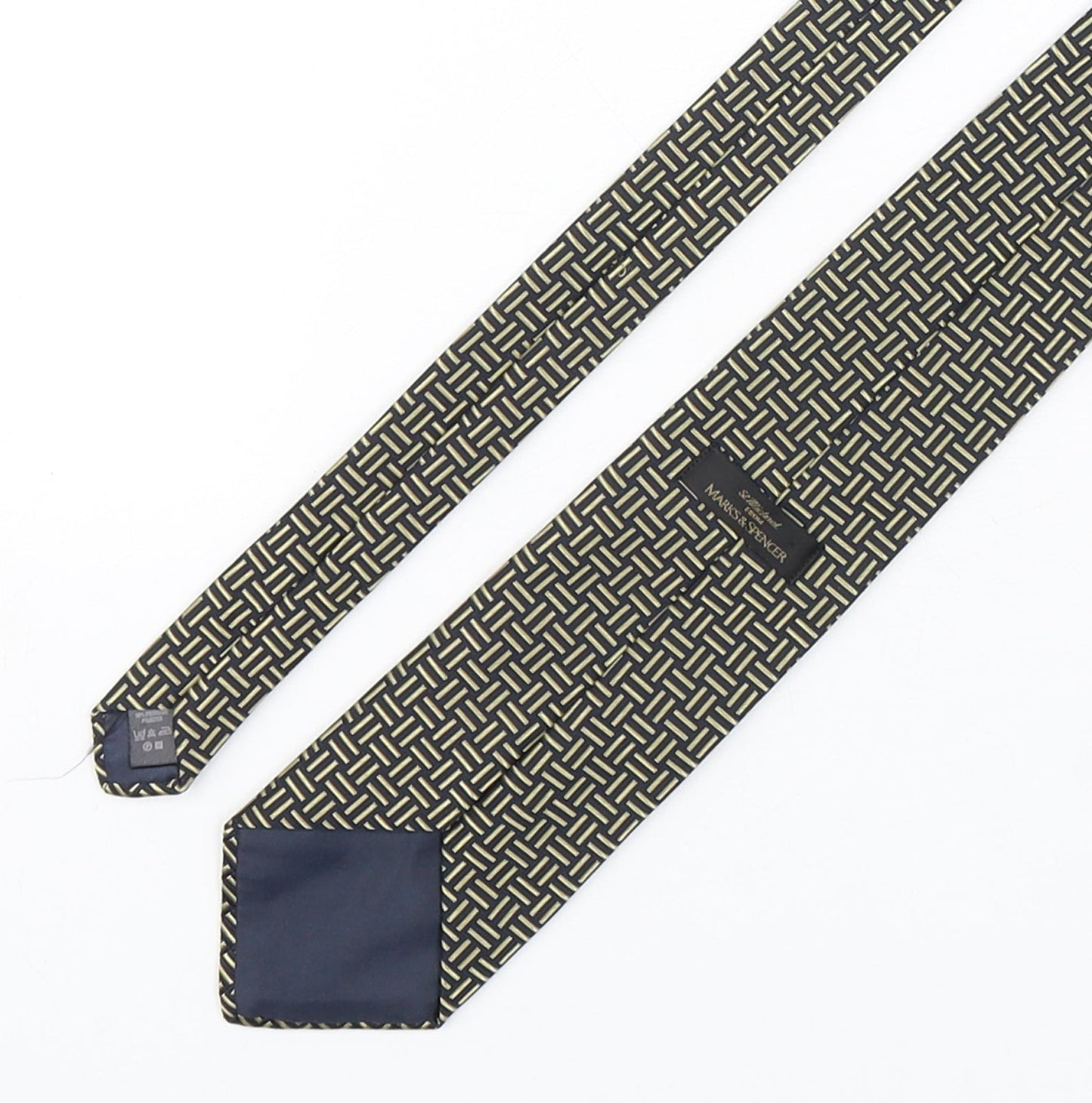 Marks and Spencer Mens Multicoloured Geometric Polyester Pointed Tie One Size