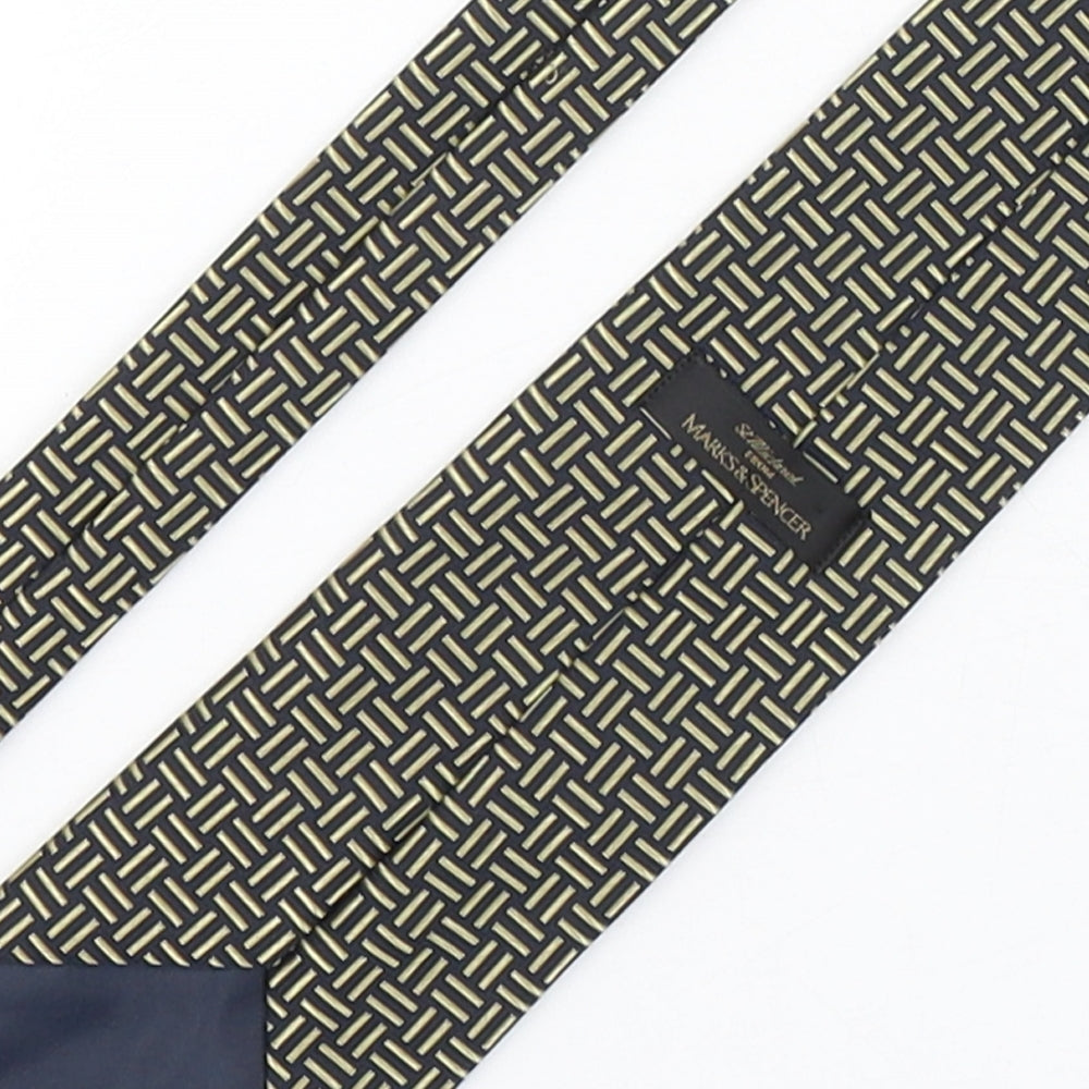 Marks and Spencer Mens Multicoloured Geometric Polyester Pointed Tie One Size