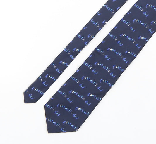 Marks and Spencer Mens Blue Geometric Polyester Pointed Tie One Size - Fantastic Dad