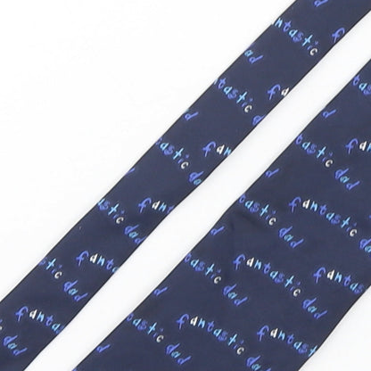 Marks and Spencer Mens Blue Geometric Polyester Pointed Tie One Size - Fantastic Dad
