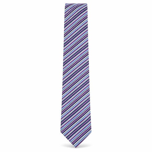 Front view of Marks & Spencer men’s multicoloured striped polyester pointed tie one size