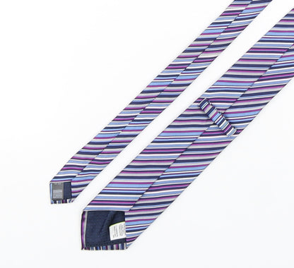 Marks and Spencer Mens Multicoloured Striped Polyester Pointed Tie One Size