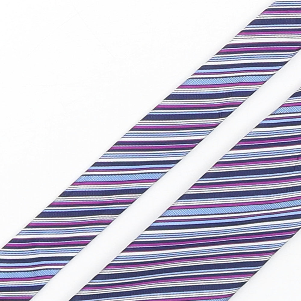 Marks and Spencer Mens Multicoloured Striped Polyester Pointed Tie One Size