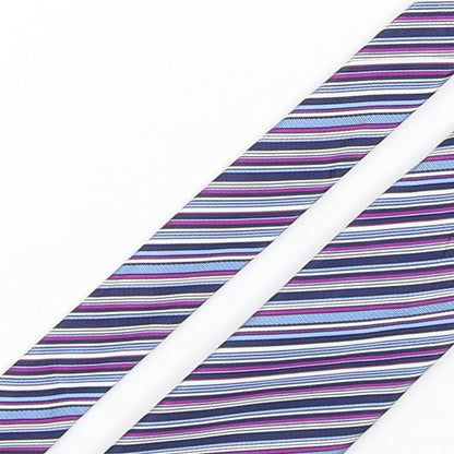 Marks and Spencer Mens Multicoloured Striped Polyester Pointed Tie One Size
