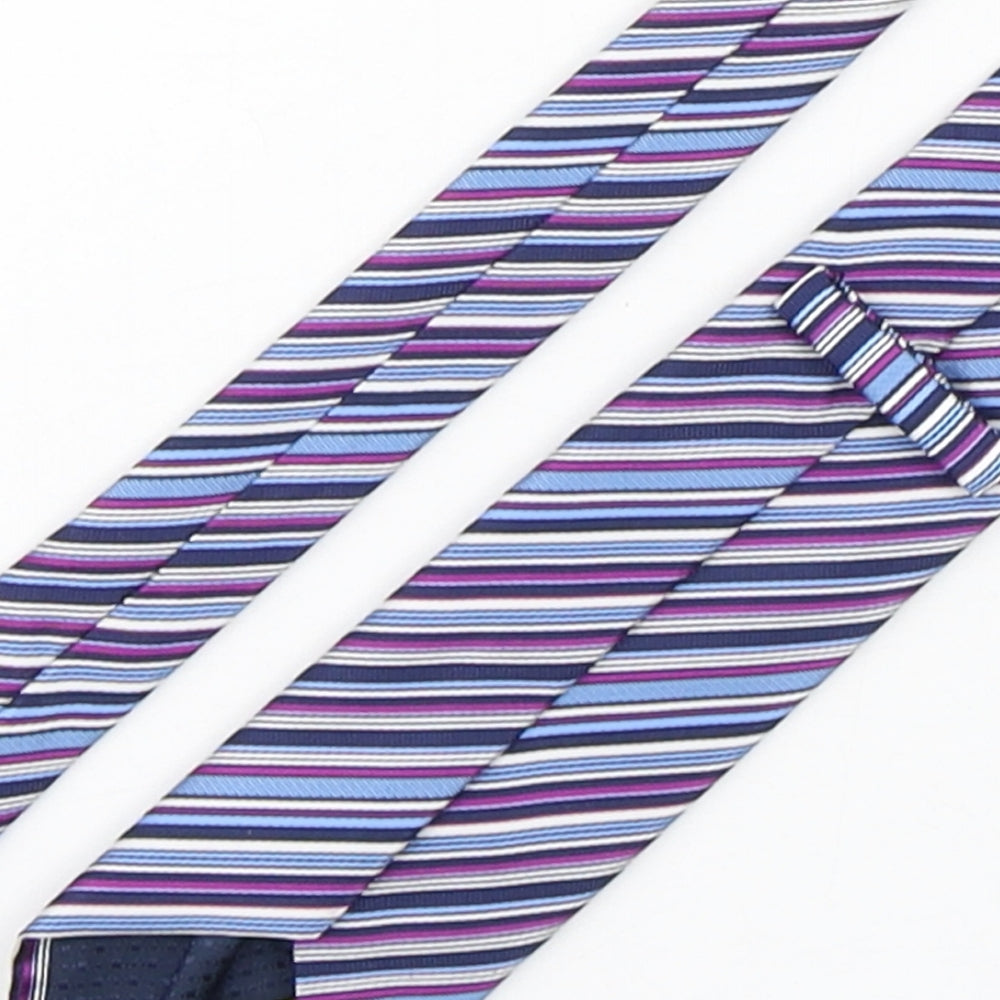 Marks and Spencer Mens Multicoloured Striped Polyester Pointed Tie One Size