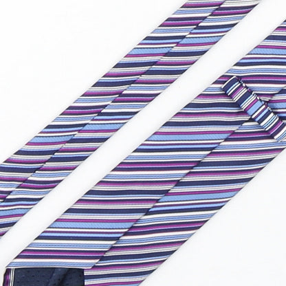 Marks and Spencer Mens Multicoloured Striped Polyester Pointed Tie One Size