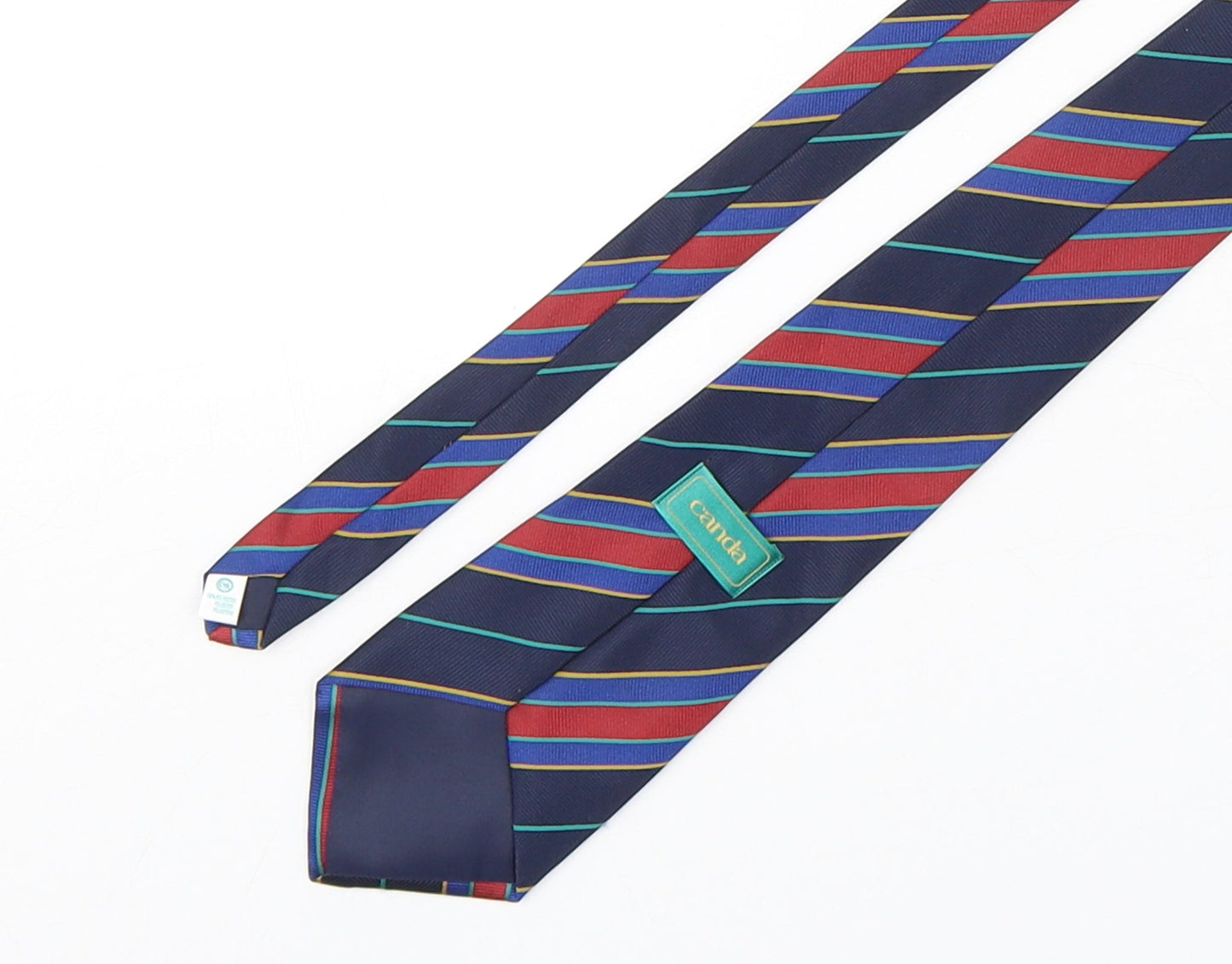 Mens Canda Multicoloured Striped  Pointed Tie
