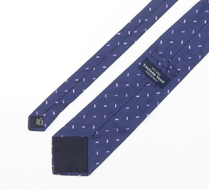 Luciano Versi  Mens Blue Geometric Silk Pointed Tie One Size