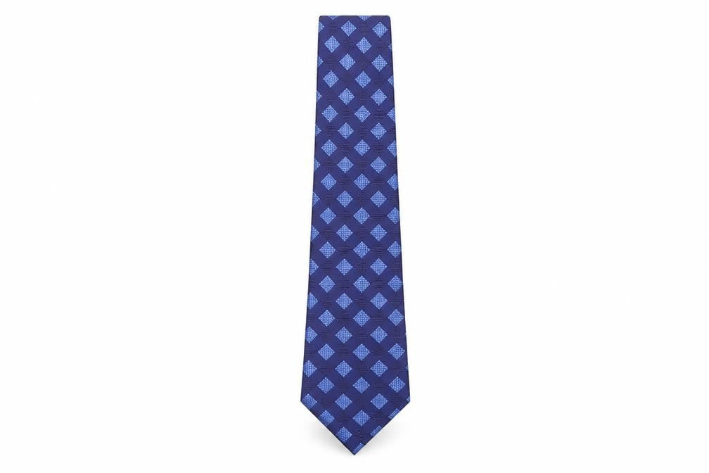 Mens Simon Taylor Blue Geometric  Pointed Tie