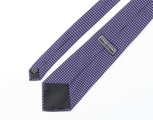 Greenwoods Mens Purple Plaids & Checks Polyester Pointed Tie One Size