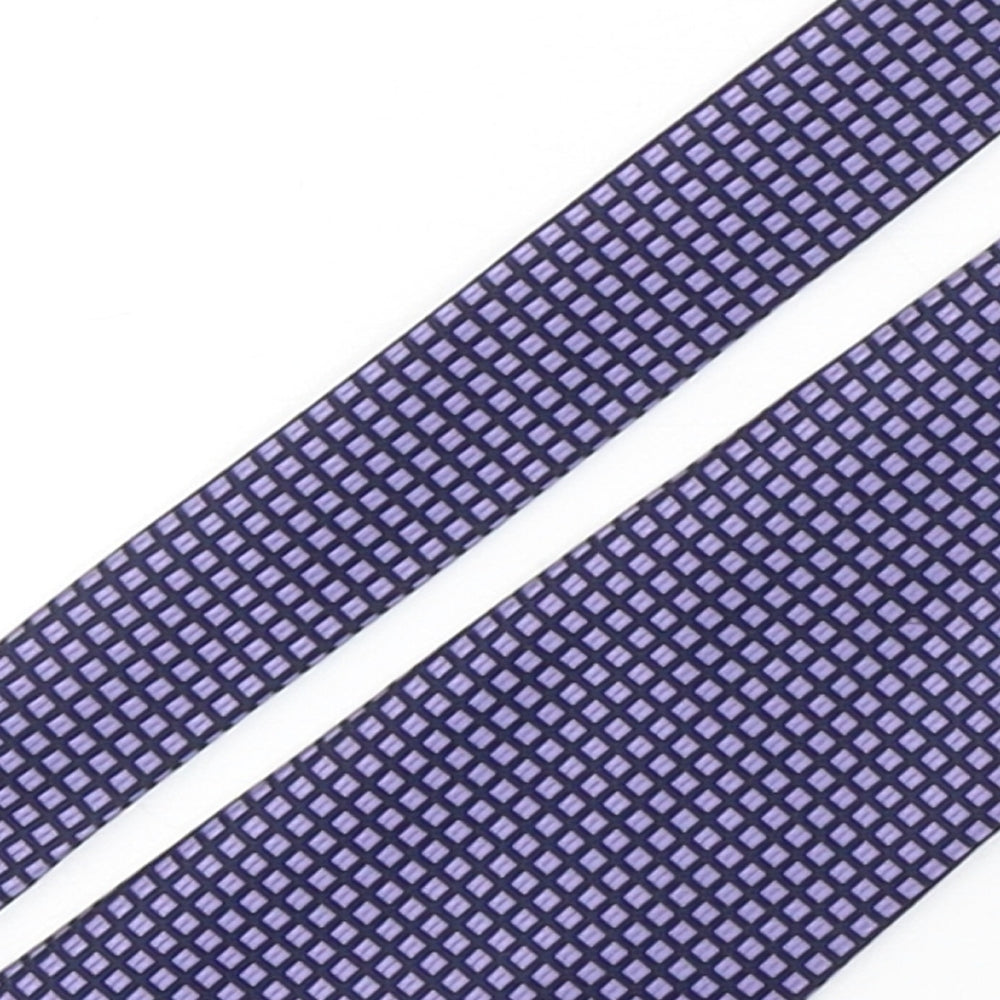 Greenwoods Mens Purple Plaids & Checks Polyester Pointed Tie One Size