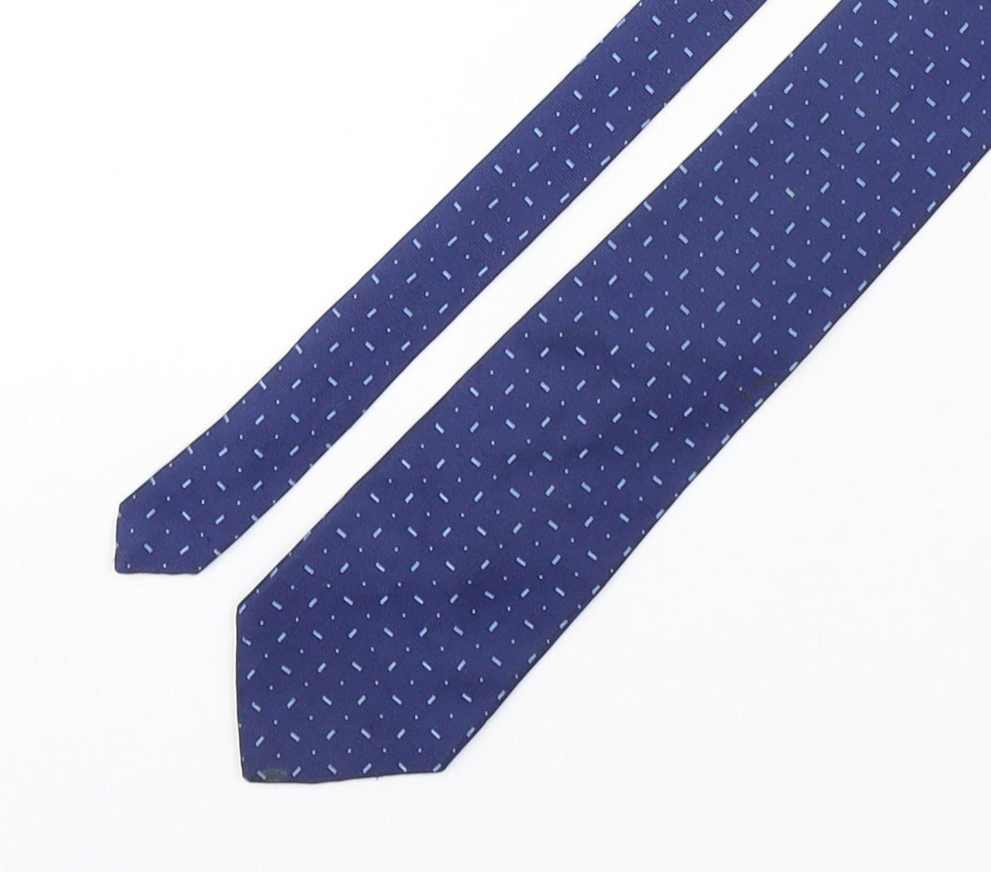 PreWorn  Mens Blue Geometric Silk Pointed Tie One Size