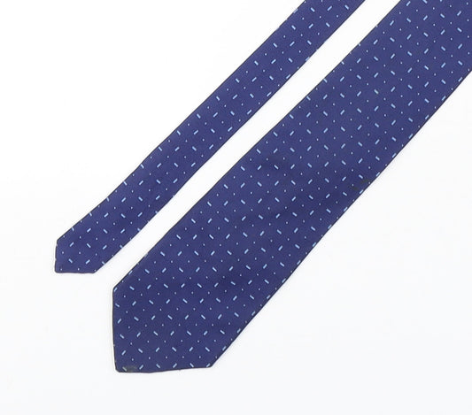 PreWorn  Mens Blue Geometric Silk Pointed Tie One Size