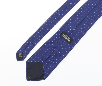 PreWorn  Mens Blue Geometric Silk Pointed Tie One Size