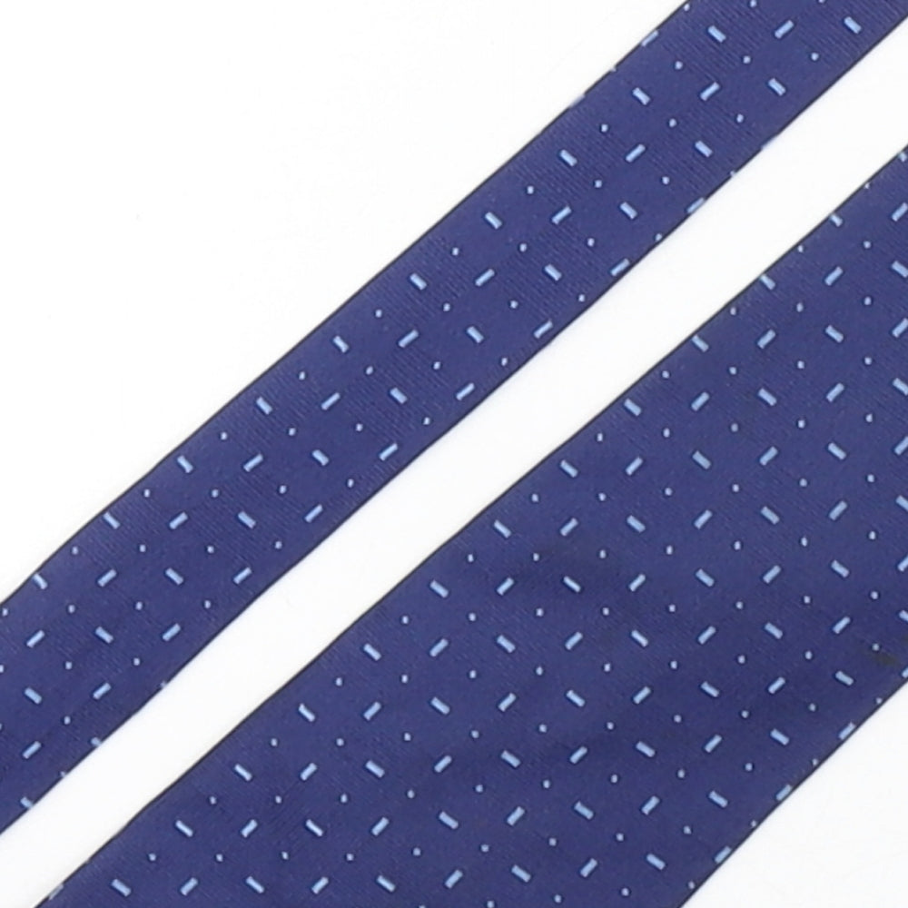 PreWorn  Mens Blue Geometric Silk Pointed Tie One Size