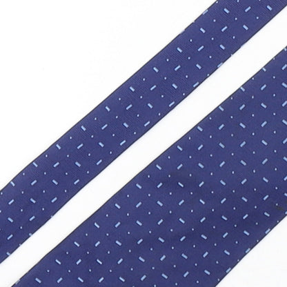 PreWorn  Mens Blue Geometric Silk Pointed Tie One Size