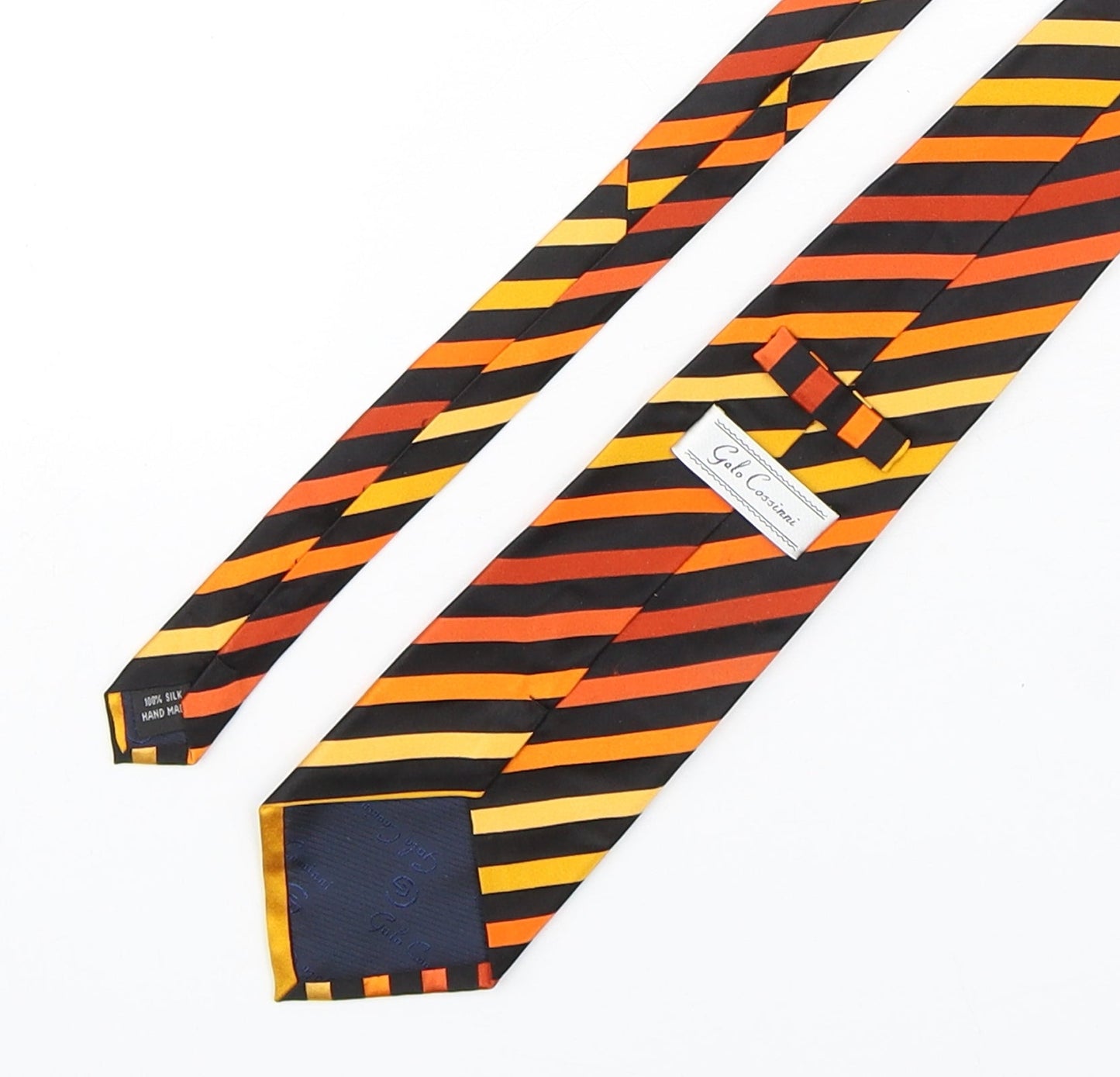 Galo Cossinni Mens Multicoloured Striped Silk Pointed Tie One Size