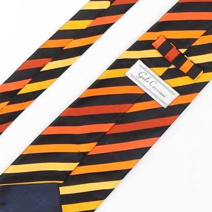 Galo Cossinni Mens Multicoloured Striped Silk Pointed Tie One Size