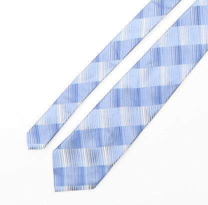 Racing Green  Mens Blue Striped Silk Pointed Tie One Size