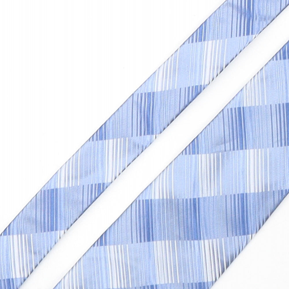 Racing Green  Mens Blue Striped Silk Pointed Tie One Size