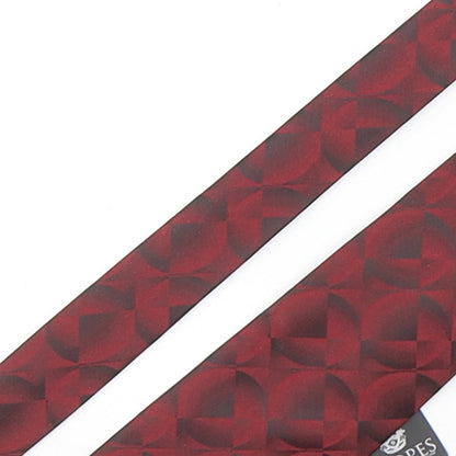 Skopes Mens Red Geometric Polyester Pointed Tie One Size