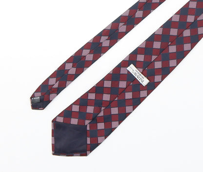 Savatini Mens Multicoloured Plaids & Checks Polyester Pointed Tie One Size