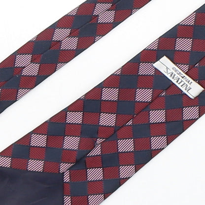Savatini Mens Multicoloured Plaids & Checks Polyester Pointed Tie One Size