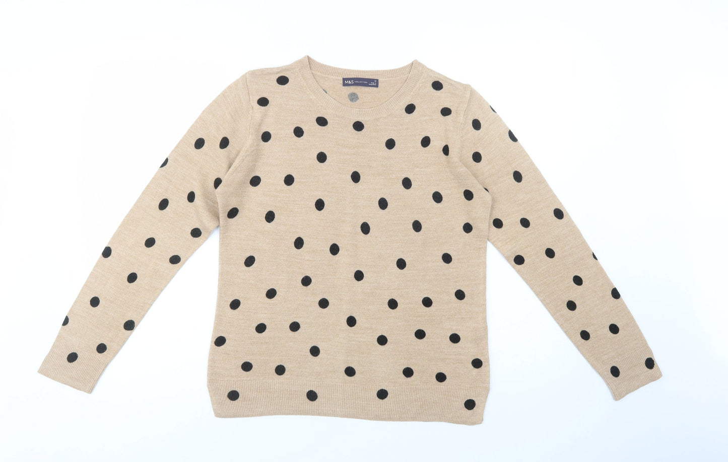 Womens UK Size 12 Marks and Spencer Beige Pullover Jumper
