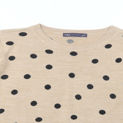 Womens UK Size 12 Marks and Spencer Beige Pullover Jumper