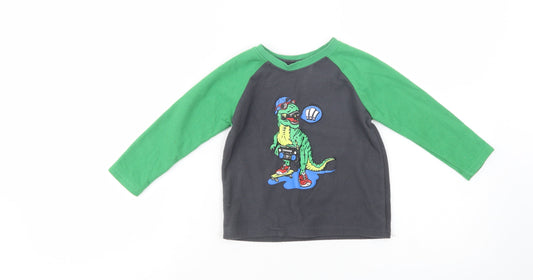 Primark Baby Grey Colourblock Polyester Pullover Jumper Size 18-24 Months  Pullover - Dino