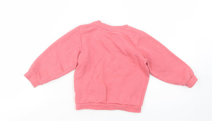 PUMA Baby Pink  Cotton Pullover Jumper Size 12-18 Months  Snap