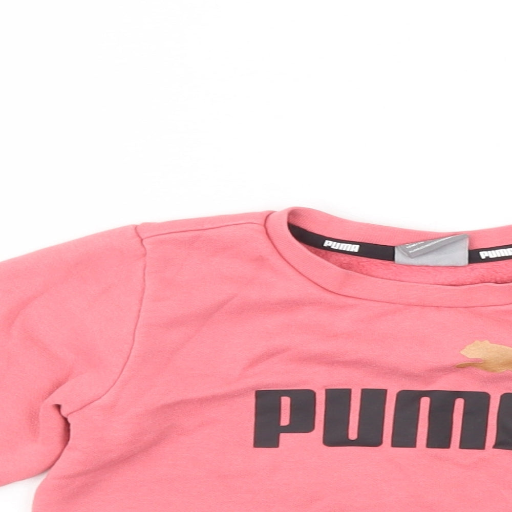 PUMA Baby Pink  Cotton Pullover Jumper Size 12-18 Months  Snap