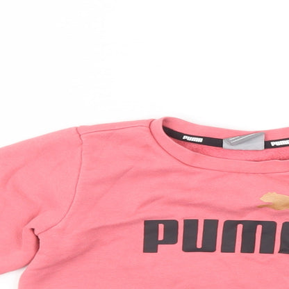 PUMA Baby Pink  Cotton Pullover Jumper Size 12-18 Months  Snap