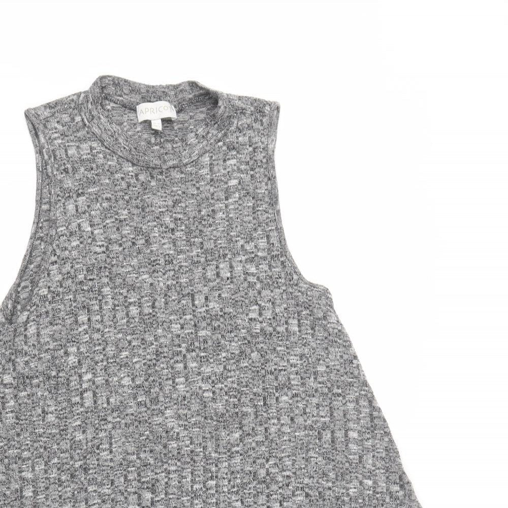 Apricot Womens Grey Mock Neck  Viscose Tunic Jumper Size 10